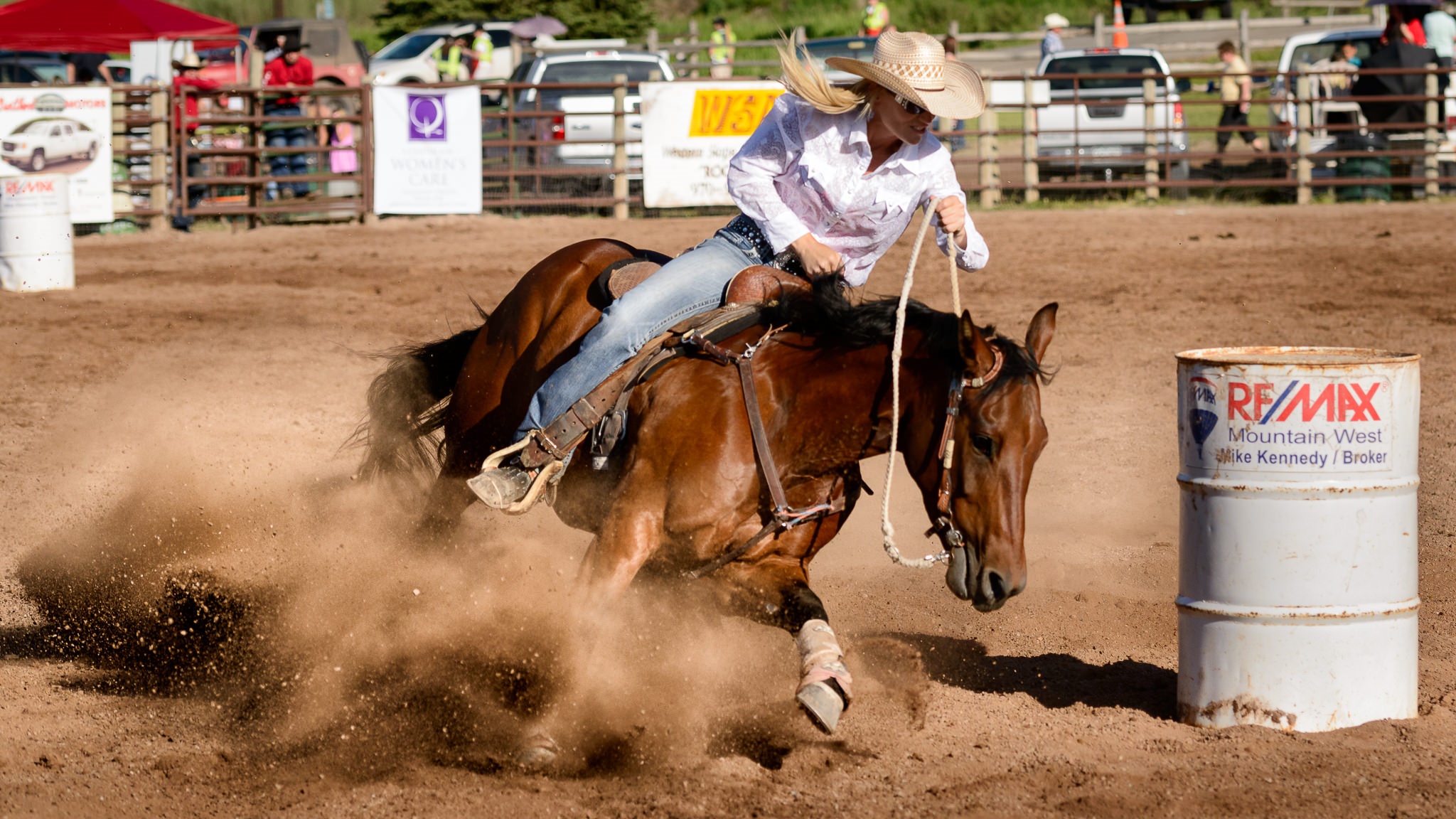 George Hendrix captures a barrel racer at first rodeo of season.